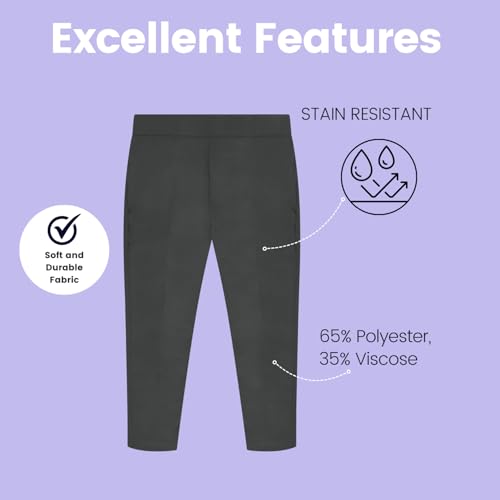 Pantalones escolares de uniforme resistente para niños con cintura elástica 4