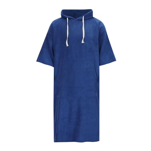 Poncho de playa unisex con capucha albornoz de rizo azul 3