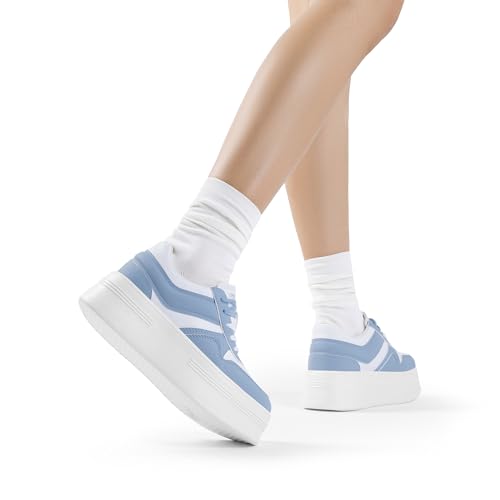 Image of DREAM PAIRS Women's Platform Casual Sneakers | Comfortable High Heel Fashion Walking Lightweight Stylish Classic Casual Sneaker
