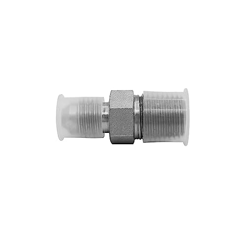 Image of (4-PACK) 2404-04-04 Hydraulic Hose Adapter Fitting 1 /4 inch Male JIC 37 Flare (7 /16 inch-20UNF) x 1 /4 inch Male (1 /4 inch-18NPTF) SAE Straight Pipe Joints Tube Connector Carbon Steel