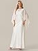 Ever-Pretty Women's Crew Neck Cape Sleeves Wedding Dress Chiffon Floor Length Sheath Gown for Bride White US12