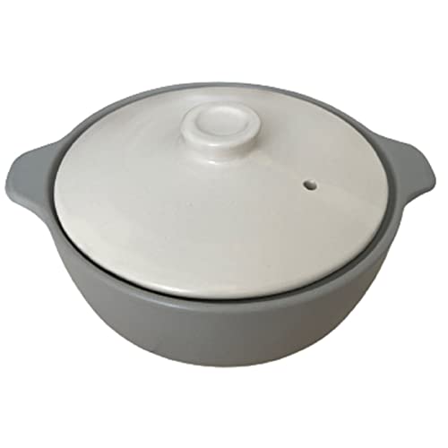 イシガキ産業 鍋 7号 グレー 約直径25.5×奥行21.5×高10.5cm 容量約1.7L 洋風 土鍋 2~3人用 電子レンジ ガス火 対応 4290