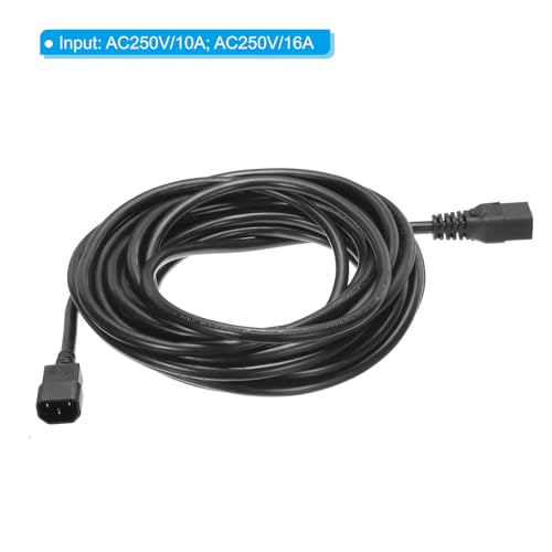 Cable de extensión PDU PATIKIL de 10m con conectores C14 a C19 de 250V 3