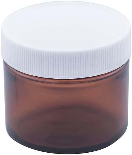 APC1265 Straight-Side Glass Jar, Level 1, Amber, 60 mL; 24/CS