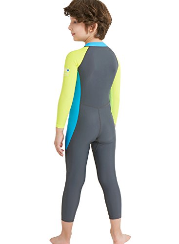 Dive & Sail Kids Sun Protection Swimwear One Piece Rash Guard Swimsuit Long Sleeve Stretch Wetsuit For Boys And Girls Grey S #TOP4