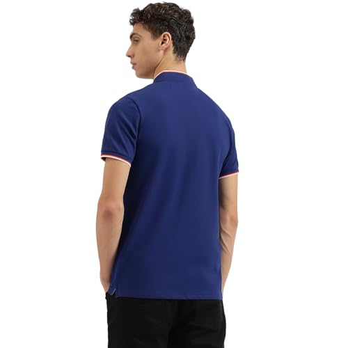 Image of United Colors of Benetton Men Cotton Blend Solid Regular Fit Polo Shirt