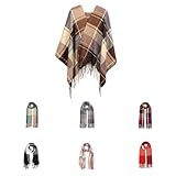 Good Nite Scarf Women Brown Winter Scarves Shawls Scarves Wraps Ladies Christmas Gifts Long Soft Warm Tartan Scarf Wool Spinning Tassel Long Stole for Women Men Lovers