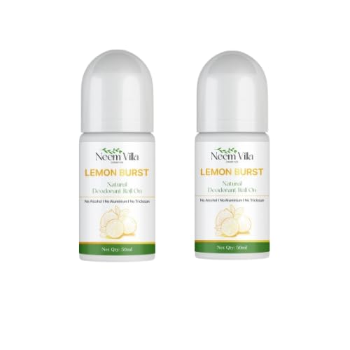 Image of Lemon Underarm Roll-On Deodorant | Pack of 2 | Alcohol-Free, Paraben-Free, Silicone-Free | Natural Whitening Roll-On for Men & Women | Long-Lasting Citrus Freshness - 50ml Each