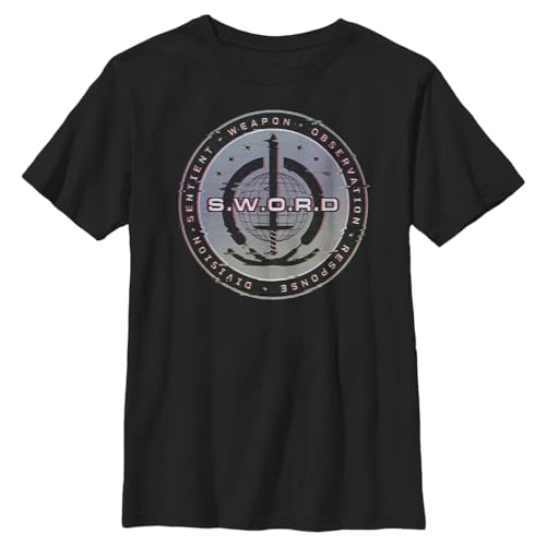 T-shirt WandaVision S.W.O.R.D. noir en coton pour garçon en taille S