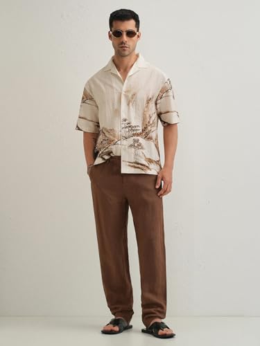 Image of Pinkmint Men Printed Cotton Flex Shirt | Stylish Designer | Regular Fit Floral & Abstract Print Shirt for Men (Available in Plus Size)