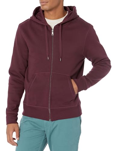 Amazon Essentials Men's Full-Zip Fleece Hoodie (Available in Big & Tall), Burgundy, XS