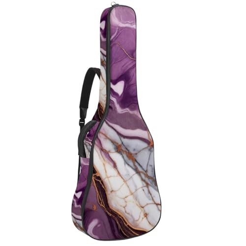 Sac pour guitare acoustique marbre violet housse universelle rembourrée de 43 pouces