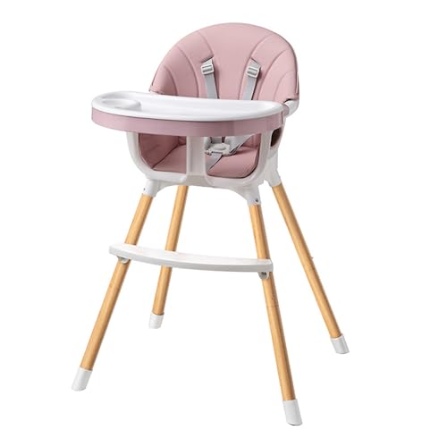 Feliz Planet Silla Alta Bebé SIMBO, 0-6 años, 2 en 1, Trona Bebé con Doble Bandejas Ajustable, Reposapiés, Ligero, Regalo de nacimiento (Rosado)
