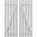 Ekena Millwork ARW102SB519X84STH Americraft Five 2 Exterior Real Wood Spaced Board-n-Batten Shutters w/Z-Bar (Per Pair), 19 1/2"W x 84"H, Hailstorm Gray