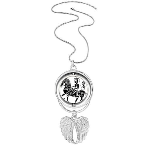 Collier ailes d'ange rotation cadeau idéal bijou motif cavalier Wei et Jin