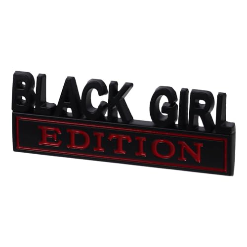 Image of BYOBYO 2PCS Black Girl Edition Emblem 3D Metal Car Side Rear Front Hood Badge Auto Door Badge Universal Car Sticker Replacement Decorations for Vehicle Car Truck SUV, 3.15x1.18in