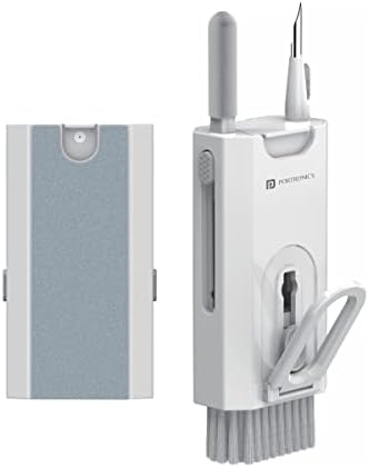 Portronics Clean M Multifunctional 8-in-1 Gadget Cleaning Kit with Mobile Holder for Smartphone, Tablet, Laptop, Earbuds(White)