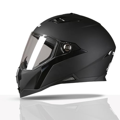 TVS Racing Anti Matter Full Face Helmet for Bike & Motorcycle Riders-DOT & ISI Certified-Lightweight ABS Shell, UV Resistant-Ventilated Comfort Liner, Quick-Release Visor & Chin Strap