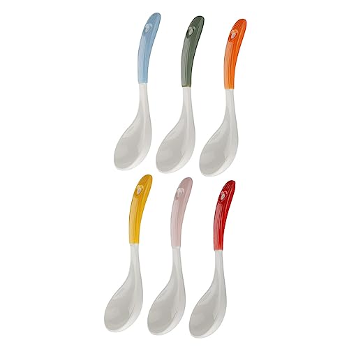 GLEAVI 6Piezas Cucharas de Cerámica para Sopa Diseño Portátil y Ligero Utensilios de Cocina Prácticos y Decorativos para Gachas y Arroz