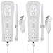 Leikurvo 2er Set Wii-Fernbedienung Gamecontroller, Controller Remote mit Nunchuck Controller für Vernbedinung Remote Plus Ersatz Kontroller Jostick Game Handle für Wii/WiiU Konsole(Weiß)