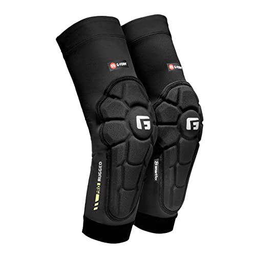 G-Form Pro-Rugged 2 MTB Elbow Guards - Breathable Compression Elbow Sleeves - Elbow Guards for Mountain Biking, Cycling & More - Protective Elbow Pads for Athletes - Black, Adult XL