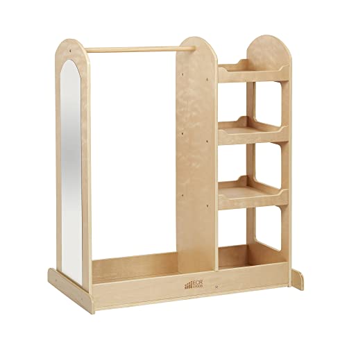 ECR4Kids Dress-Up Center with Mirror, Costume Organizer, Natural