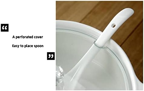 Kapaklı ve Kepçeli Seramik Çorba Tureen, 2L Porselen Servis Kasesi, Çift Kulplu, Mikrodalga ve Bulaşık Makinesinde Yıkanabilir, Cam Kapak Dahil - Görsel 5