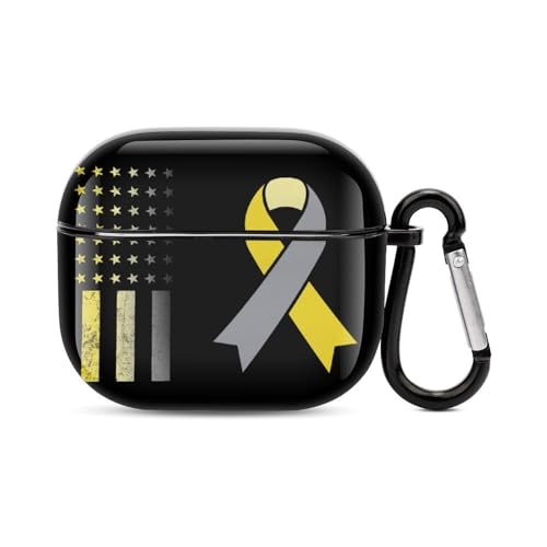 Round Case Cover for Vintage Deaf Awareness Social APOD 3rd 2021 Women Men Full-Body Protective Earphone Hard Case with Carabiner Keychain Wireless Charging