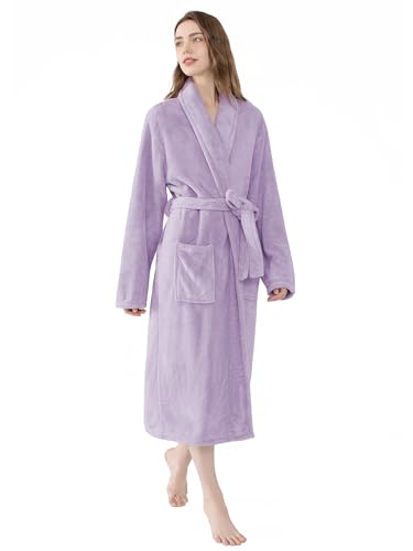 Image of Soft Robe For Women,Warm Plush Bath Robes Female,Spa Towel After Shower Lightweight Long Bathrobe