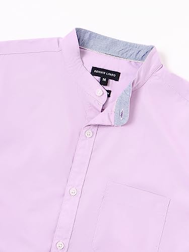 Image of Dennis Lingo Men's Slim Fit Solid Mandarin Collar Casual Shirt