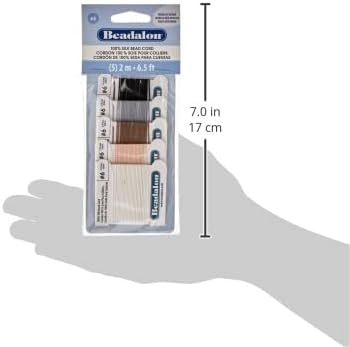 Beadalon Silk Thread, Black/White/Grey/Beige/Brown