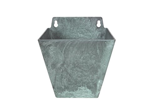 Artstone ELLA WALL POT PLANTER – Frost Resistant and Lightweight, 14 x 12 x 16 cm – green