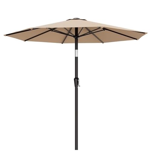 9FT Outdoor Patio Umbrella with Crank Opening
