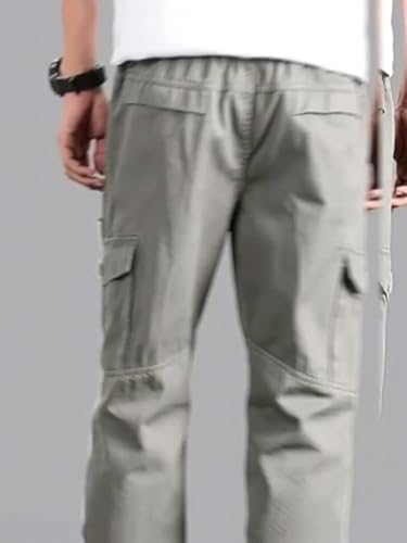 Image of FABRIPPLE Men's Olive Green Cargo Pants | Relaxed Fit Utility Trousers | Multi Pocket Casual Wear | Stylish Streetwear Bottomwear for Men