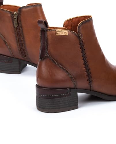 Image of PIKOLINOS Malaga Women's Heeled Ankle Boots | Leather | Zipper Closure | Mid Heel | Size UK 2-8