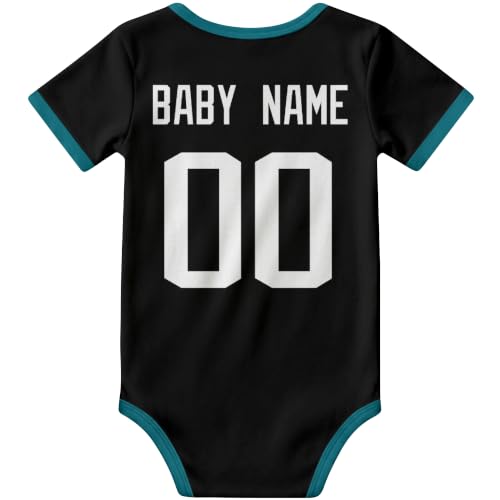 Image of KREDE Baby Clothes Custom Name Bodysuit for Baby Boy Gifts | Short Sleeves Bodysuit with Custom Number Name