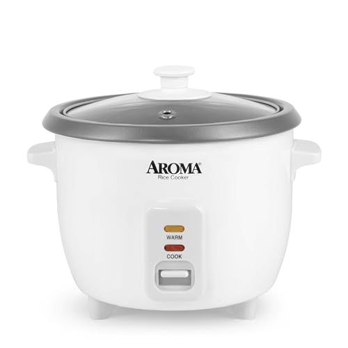 AROMA® Rice Cooker, 3-Cup (Uncooked) / 6-Cup (Cooked), Small Rice C...