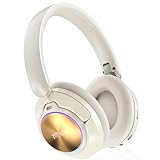 TSYUCXH Noise Cancelling Over Ear Wireless Bluetooth Headphones with Microphone, 65h Playtime, Clear Calls, Comfort Fit for Travel (Beige)