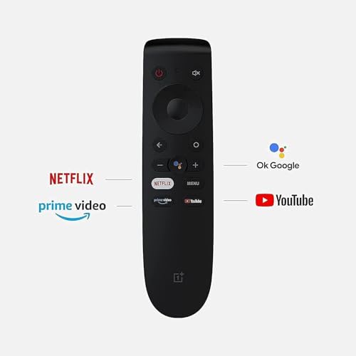 Image of Compatible OnePlus Android TV Remote Control | Replacement for Original One Plus Smart TV Remote | Netflix YouTube Prime Video Shortcut Keys | Infrared | Without Voice Feature