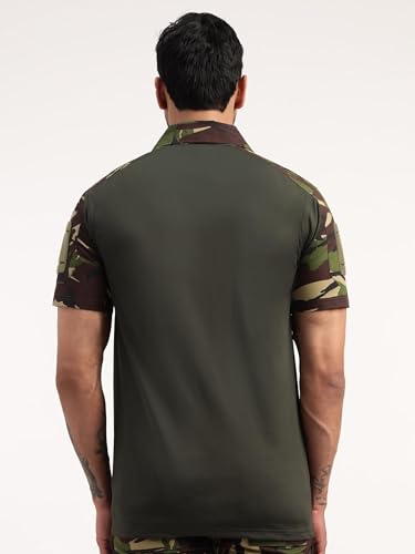 Image of MOUNTMILLER Men's Short Sleeve Ripstop Tactical Polo T-Shirt | Anti-Odor | Moisture-Wicking | UV Protective| Ideal for Hiking & Trekking, Outdoor