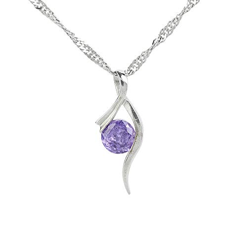 CHOP MALL Simple Crystal Pendant Chain Necklace for Lady Women Valentine's Day Anniversary Gift