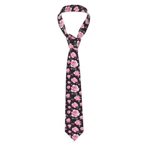 JBJGKHLP Corbata elegante para hombre, diseño de flores y flores, color rosa, para negocios, bodas, fiestas y ocasiones especiales diarias