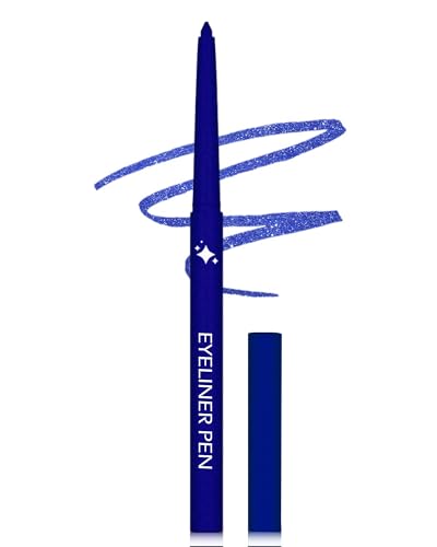 Lápiz delineador de ojos retráctil glitter azul miniatura 1