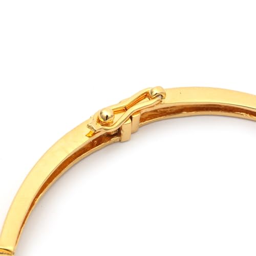 Image of MAIRA 925 Sterling Silver Heart Kada Bracelet | Micron 18K Gold Plated Cubic Zirconia Anti Tarnish Hypoallergenic Kada for Women |Valentine Gift for Women | Certificate of Authenticity