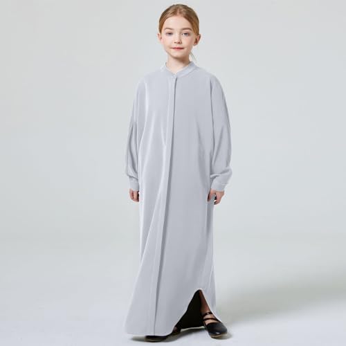 FYMNSI Abaya Dress for Girls Muslim Prayer Clothes Batwing Sleeve Islamic Dubai Kaftan Dresses Maxi Robe Full Length Thobe4