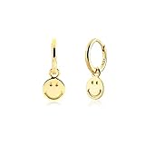 ohrringe gold 585 für kinder Material: 925 Sterling Silber WLLLTY Ohrring Damen Mode Neu 925 Sterling Silber 8,5 Mm Ohrringe Smiley Face Ohrringe Schmuck Geschenke Für Frauen