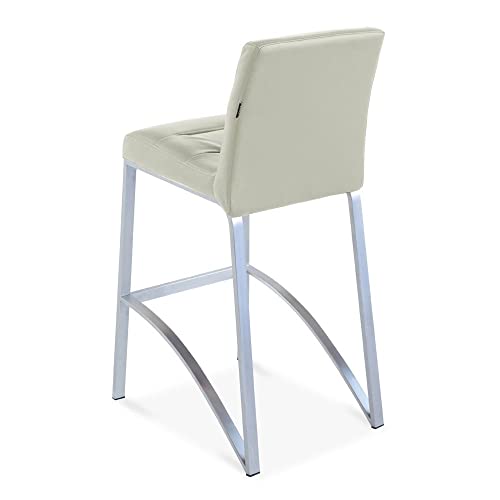 Butaco contemporáneo Zuri Furniture Lynx de altura para barra con base de metal - Gris miniatura 5