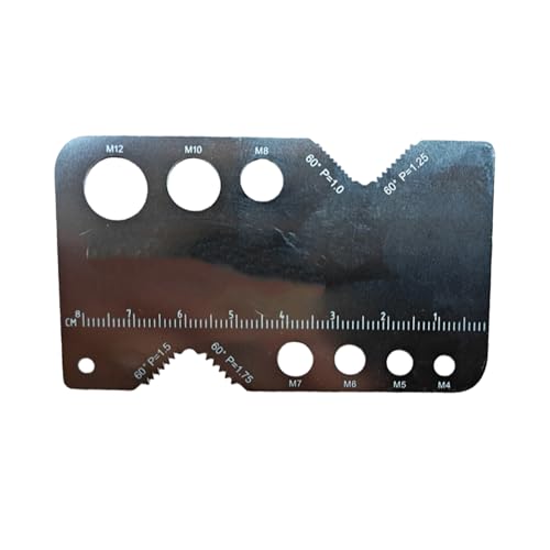 Calibres de rosca de tornillo - Herramienta de medición de acero inoxidable | Instrumentos de medición de paso de rosca | Para mecánicos, ingenieros, metalurgia, carpintería, taller, garaje, y
