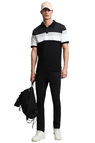 Image of Dennis Lingo - Men's Cotton Color-Blocked Slim Fit Polo T-Shirt