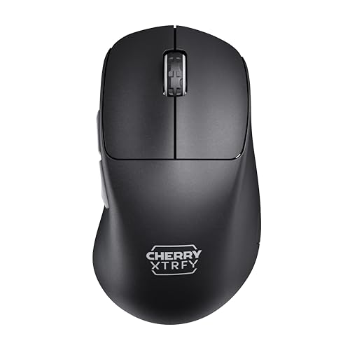 CHERRY XTRFY M64 Pro Wireless, Mouse da Gioco Ultraveloce, 2,4 GHz, Ottimizzato per esports, Mouse 8K, Forma Ergonomica Piatta Davanti, Nero